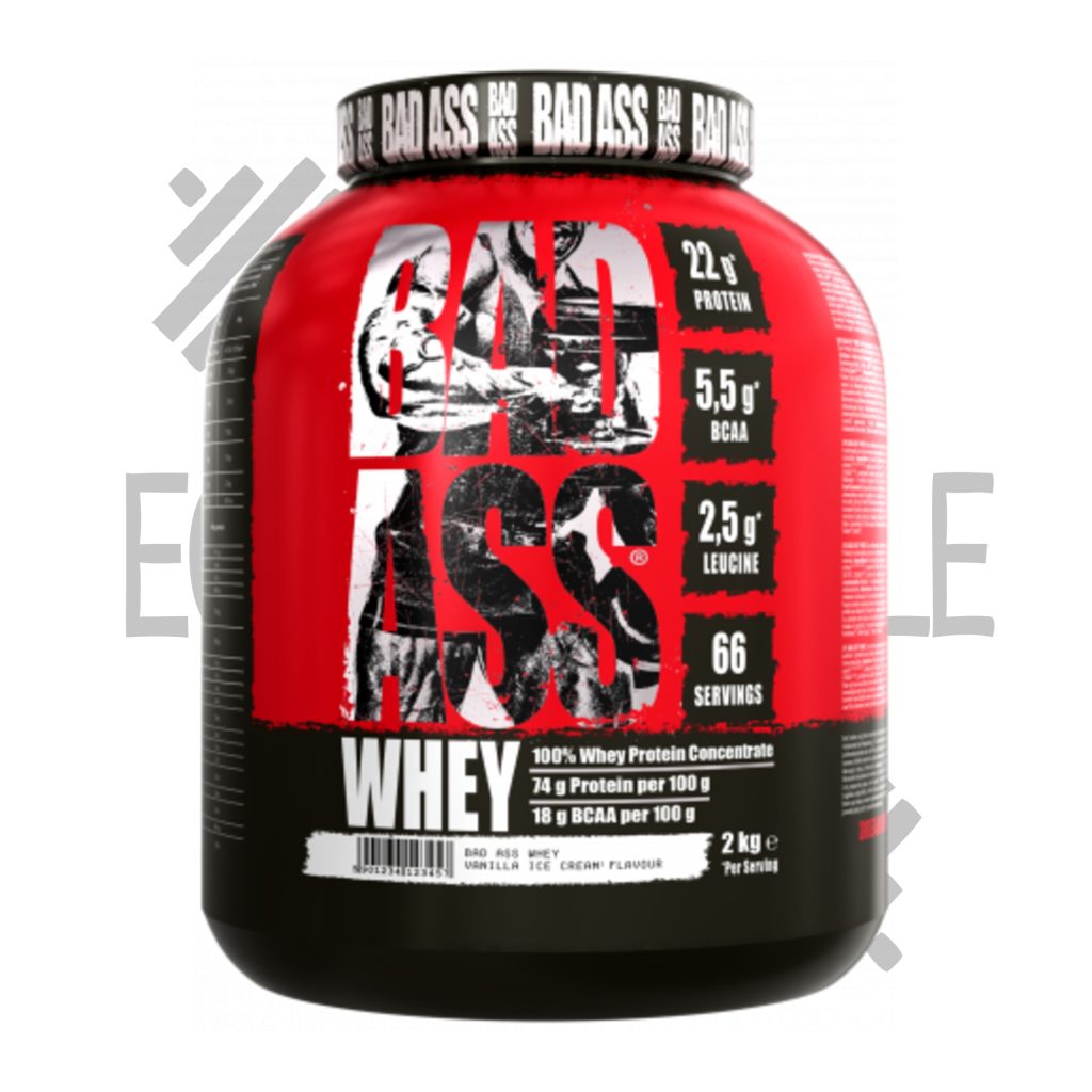 علبة BAD ASS WHEY 2kg مكمل واي بروتين مركز عالي الجودة بنكهة الشوكولاتة